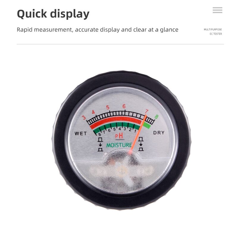 PH Analyzer Manufacturer - Multifunctional Needle Type 2 in 1 Soil Moisture Tester with PH Range 3 to 8