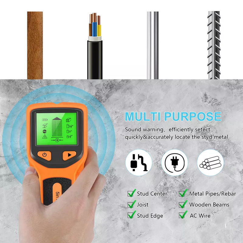 Wall Scanner Manufacturer - HW430 Metal Wire Cable Detector Pipe Tester Meter 5 in 1 Multifunction New Stud Metal Detector