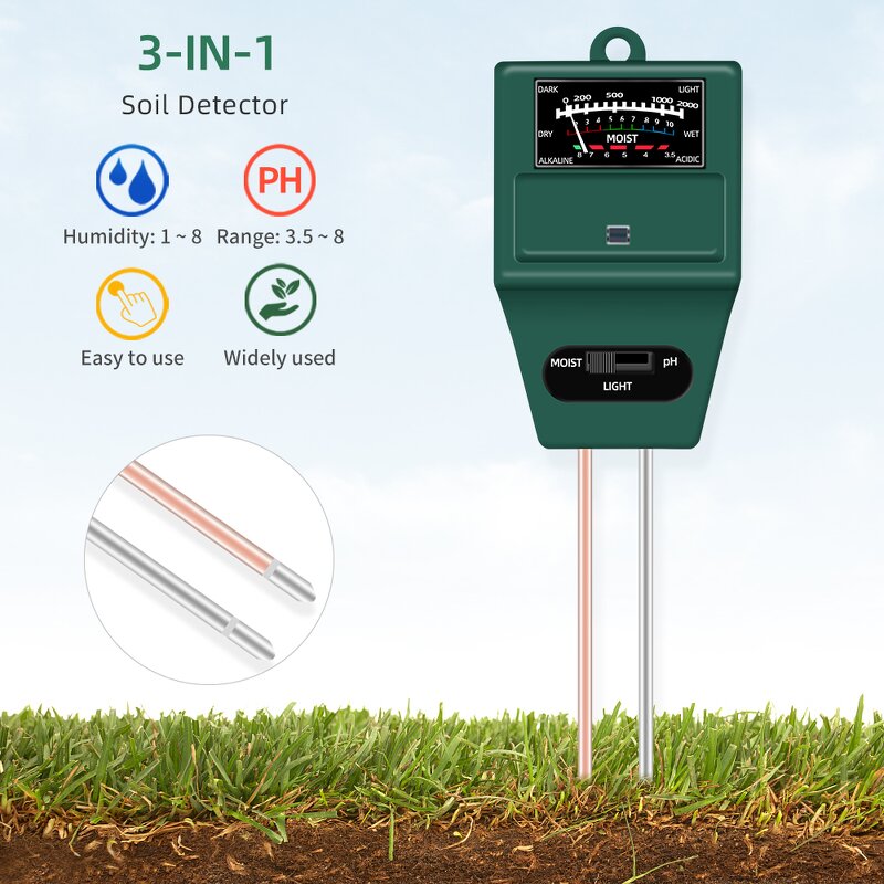 Soil Ph Meter Manufacturer - 3 in 1 Digital Soil Moisture Monitor Fertility Nutrient Analyzer Garden Use