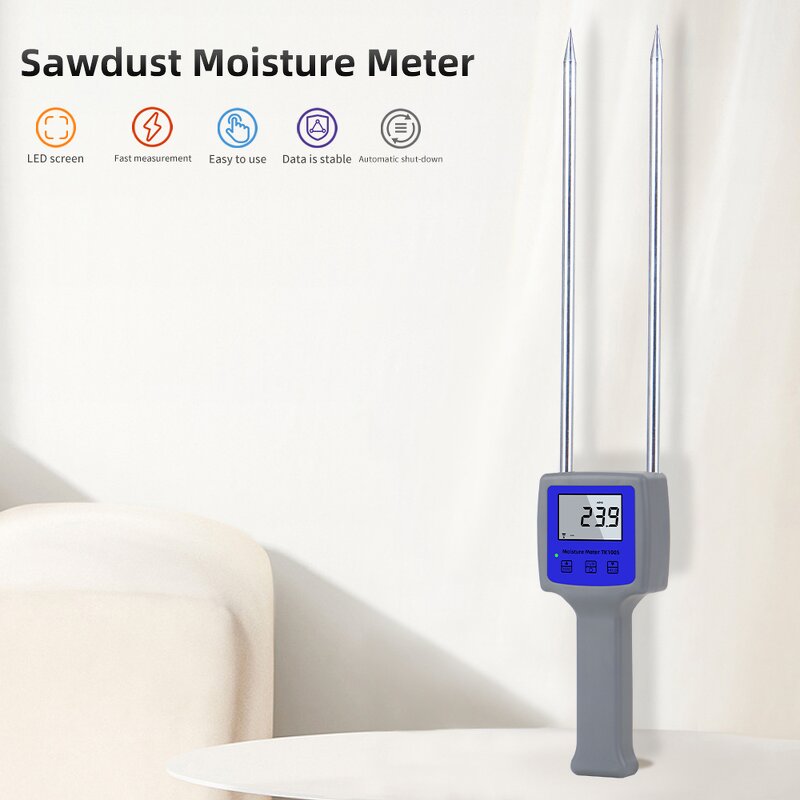 Moisture Meter Manufacturer - TK100W Professional Digital LCD Display Portable for Wood Chips 0-80% for Tobacco Grain