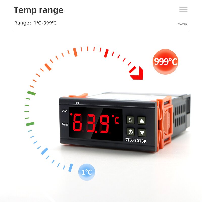 Digital Temperature Controller Manufacturer - ZFX-7016K Intelligent Switch with K-type Sensor Thermostat Instruments