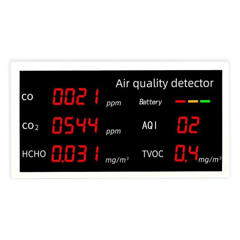 Air Quality Monitor Manufacturer - W17 LED Display 5-In-1 Multifunctional Air Pollution Detector for CO/CO2/HCHO/AQI/TVOC Outdoor Indoor