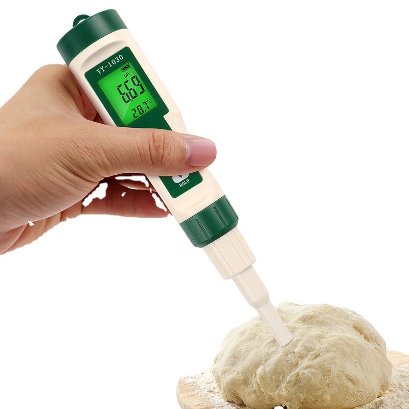 Food PH Meter Manufacturer - YY-1030 Intelligent Portable Stainless Steel Electronic Backlight Display for Cheese Meat Fruit