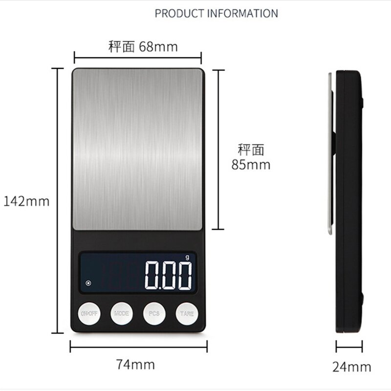 Weighing Scale Manufacturer - Digital 500g 0.01g Electronic Stainless Steel LCD Display Jewelry Diamond