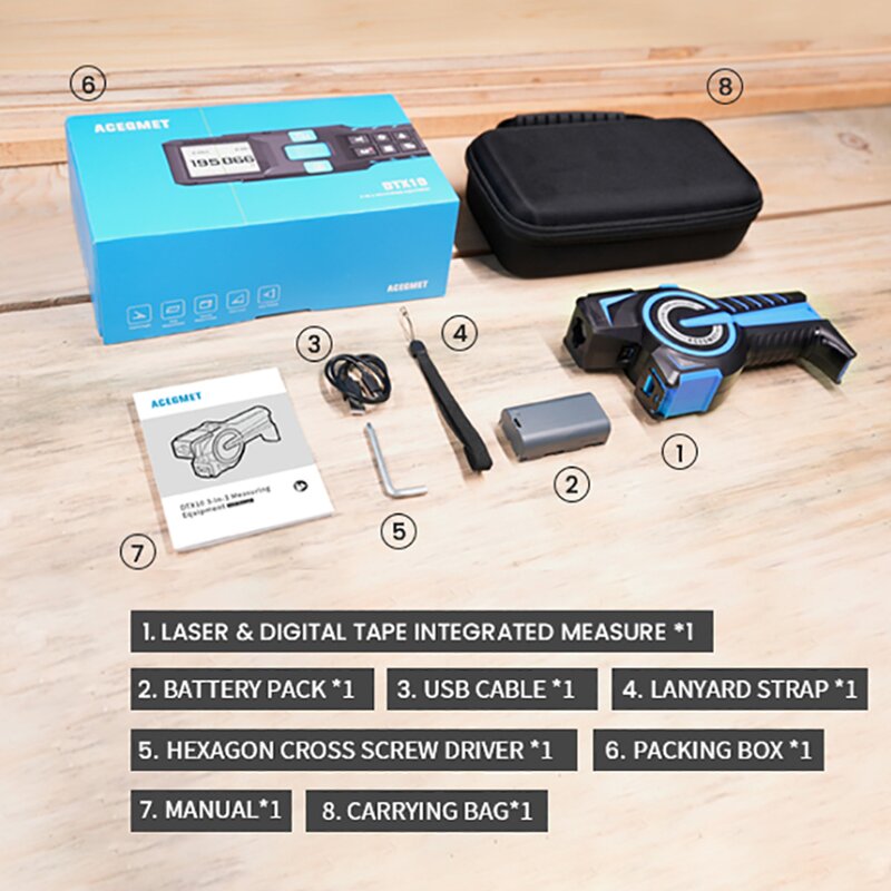 Tape Rangefinder Manufacturer - DTX10 Digital Laser Smart 3 in 1 Tape Measure Distance Meter With Mobile APP