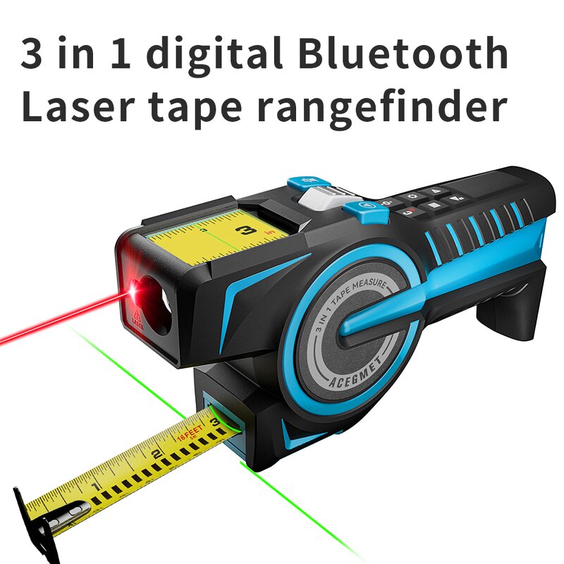 Laser Tape Rangefinder Manufacturer - Digital 3 in 1 Tape Measure DTX10 2.0'' IPS Display Distance Meter by Mobile APP