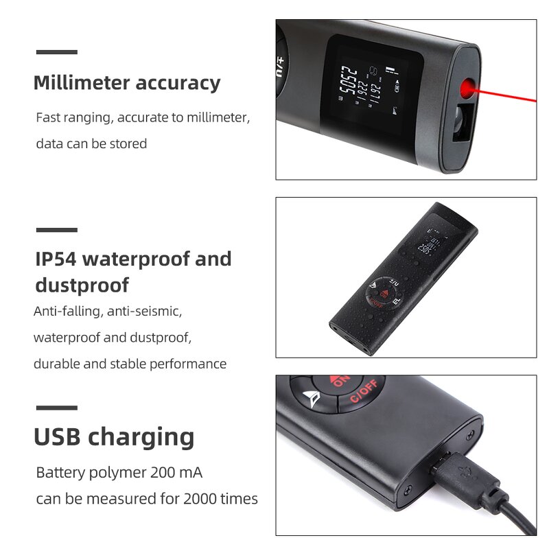 Laser Rangefinder Manufacturer - Hot Sale Mini 40m Handheld Measure Tool Distance Digital with LCD Backlight