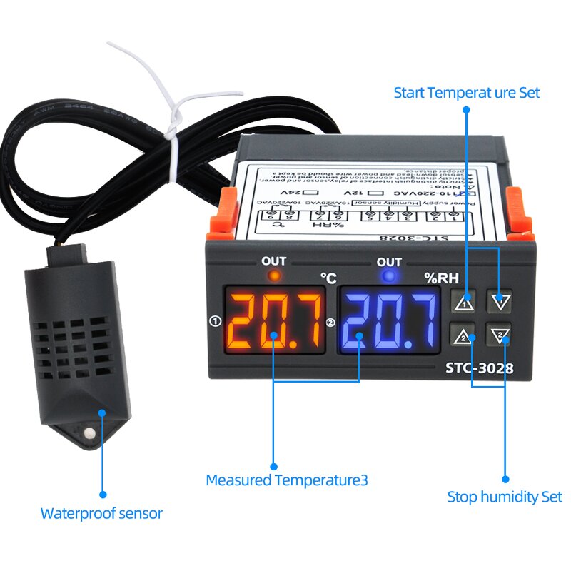 Temperature Controller Manufacturer - STC-3028 Digital Adjustable Cool Heat Humidity Smart Thermostat
