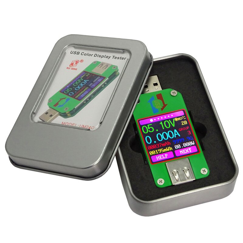 USB Voltage Meter Manufacturer - UM24 2.0 Color LCD Display Current Tester Amperimetro Battery Charge Measure Cable Resistance