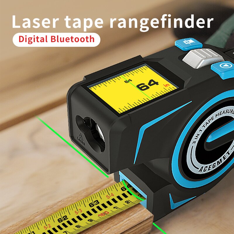 Laser Tape Rangefinder Manufacturer - Digital 3 in 1 Tape Measure DTX10 2.0'' IPS Display Distance Meter by Mobile APP