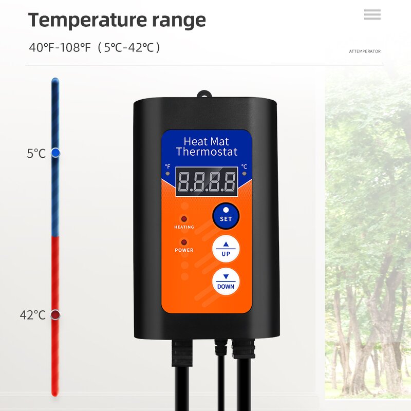 Heat Mat Thermostat Manufacturer - Digital 1000W 230V Temperature for Hydroponic Plants Germination Reptiles