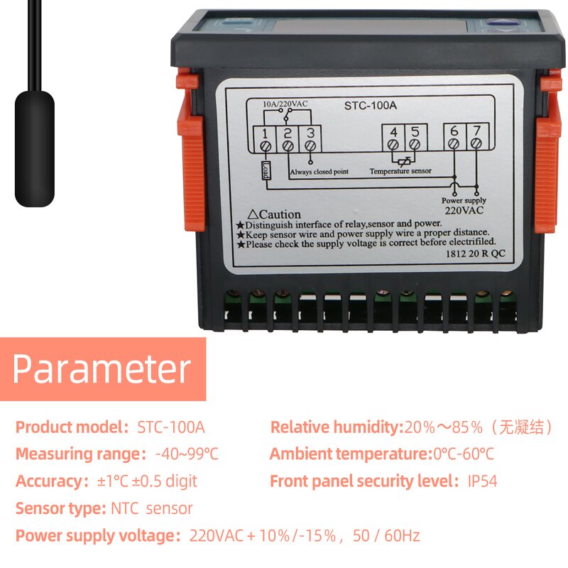 Digital Thermostat Manufacturer - STC-100A with Defrosting Refrigeration and Heating Function Smart Temperature Controller