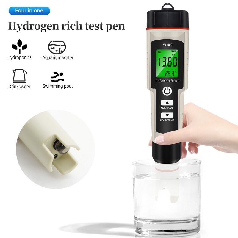 Water Tester Manufacturer - Digital Quality Hydrogen Ion Concentration 4 in 1 PH ORP H2 Temperature Ph Meters