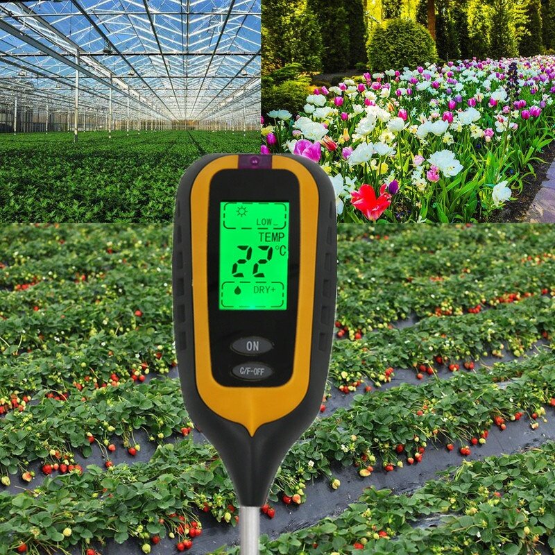 Soil Surveying Instrument Manufacturer - 4 in 1 Sunlight Temperature PH Meter Soil Moisture for Plants and Lawns