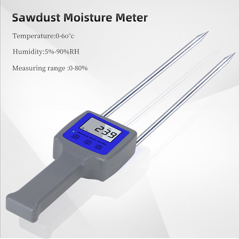Moisture Meter Manufacturer - TK100W Professional Digital LCD Display Portable for Wood Chips 0-80% for Tobacco Grain