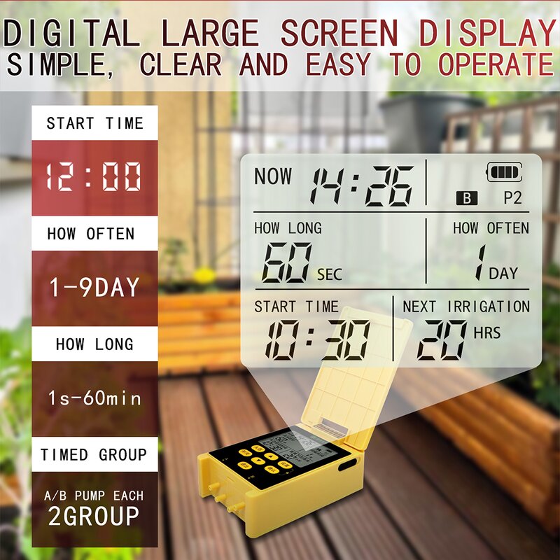 Solar Drip Irrigation Timer Manufacturer - Wholesale Dual Pump Water Dispenser with Rain Sensor Intelligent Plant Automatic Watering System