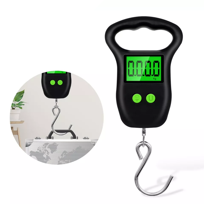 Luggage Scale Manufacturer - Portable Hanging Suitcase Fish Scale LCD Display Digital 50kg/10g Fishing with Measuring Tape
