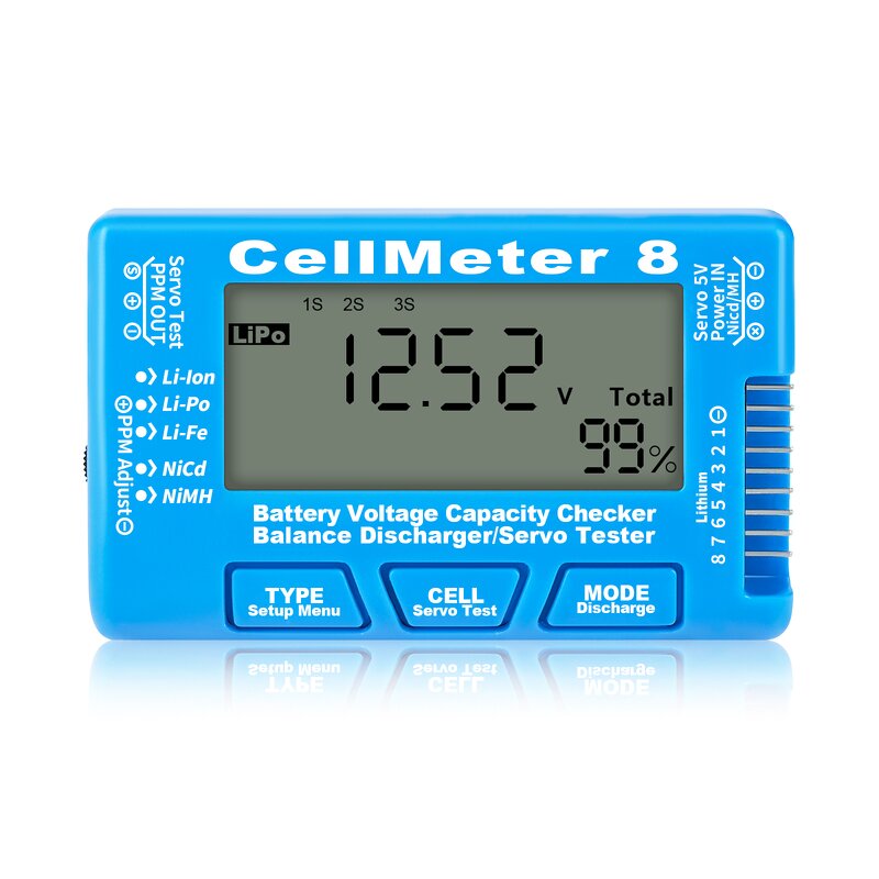 Battery Tester Manufacturer - CellMeter 8 Digital Voltage Capacity Checker Balance Discharger Servo for RC NiCd NiMH LiPo LiFe Li-ion