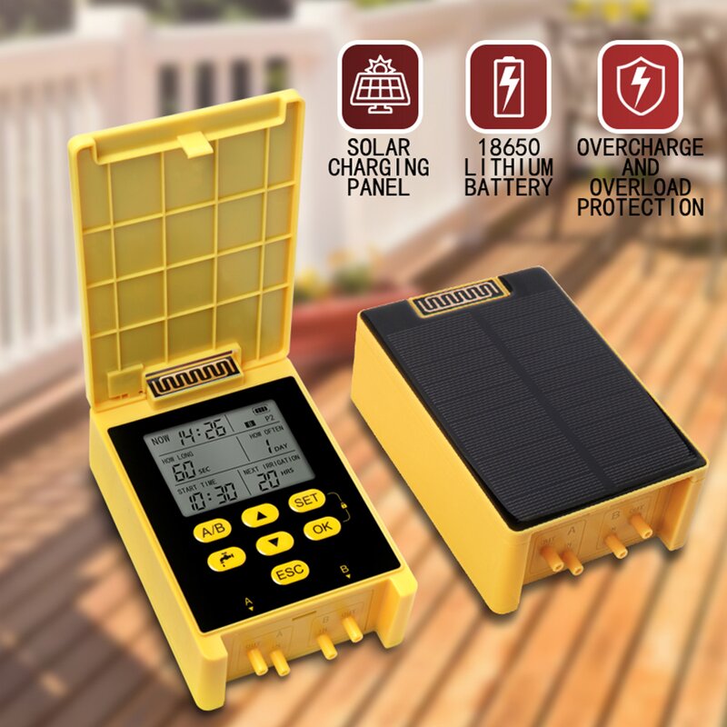 Solar Drip Irrigation Timer Manufacturer - Wholesale Dual Pump Water Dispenser with Rain Sensor Intelligent Plant Automatic Watering System