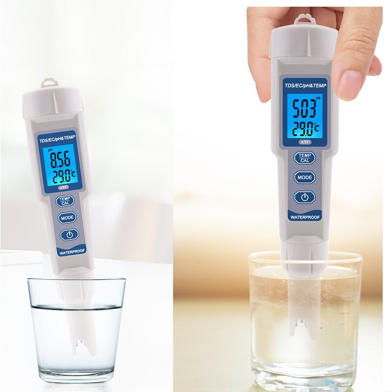 Water Quality Monitor Manufacturer - PH-3508 Portable Digital 4 in 1 TDS EC Temperature with Backlight for Drinking Water