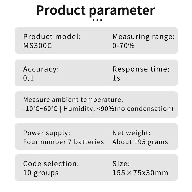 Moisture Meter Manufacturer - High Accuracy Portable MS300C Concrete Hygrometer Humidity Analyzer With Backlight