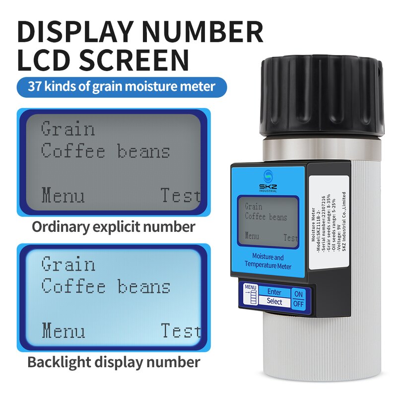 Grain Moisture Meter Manufacturer - Digital SKZ Coffee Bean Corn Rice Wheat Humidity Analyzer for 37 Kinds of Grains