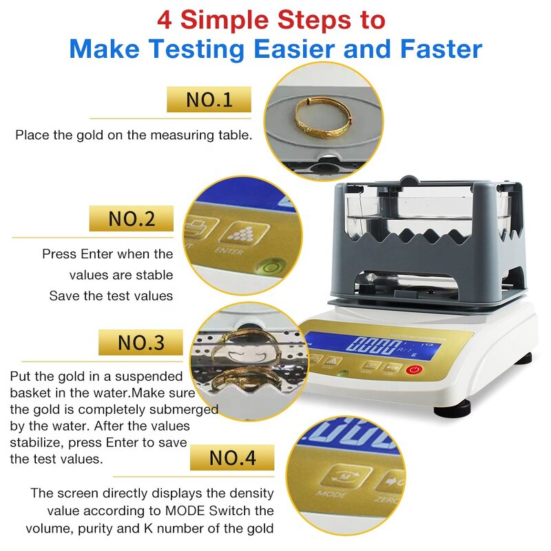 Gold Density Meter Manufacturer - Digital Gold Density Tester Jewelry Measurement Analyzer Silver Precious Metal Testing Equipment