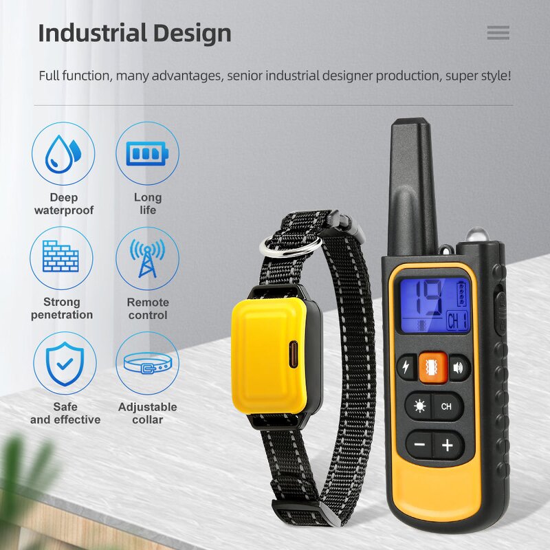 Training Collar Manufacturer - 800m Remote Control USB Rechargeable LCD Display Anti Bark Stop Shock for Electric Shocker