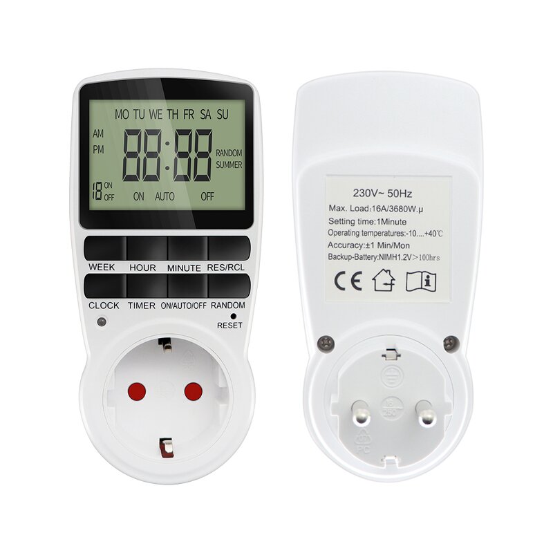 Digital Time Switch Manufacturer - EU AU UK US FR Socket Weekly Programmable 220V 16A with LCD Display Electronic Daily Switches