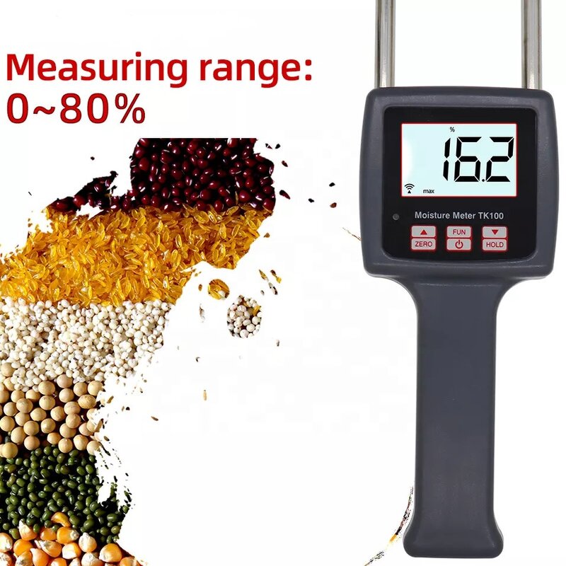Moisture Meter Manufacturer - Portable TK100 Digital Humidity for Grain Herbs Grass Wheat Bran Animal Feed Fiber Material Testing