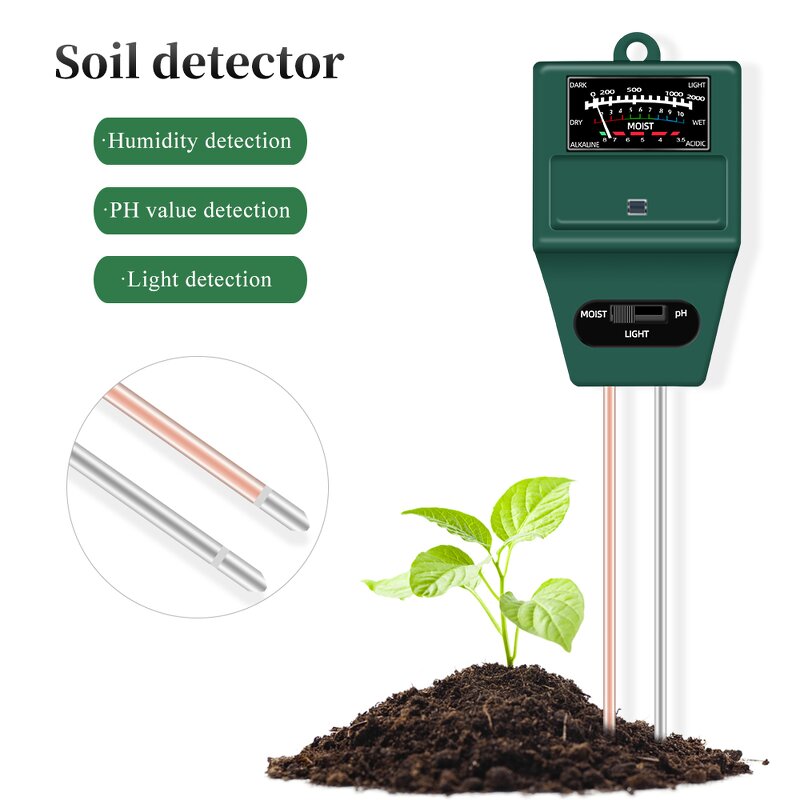 Hydroponics Monitor Manufacturer - 3-in-1 Sunlight Light pH Tester Soil Moisture Humidity for Garden Flower Plants Customizable & OEM