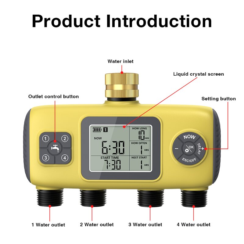 Irrigation Timer Manufacturer - Wholesale New Arrivals 4-Way Automatic Waterproof Large Screen Timing Automatic Watering Device