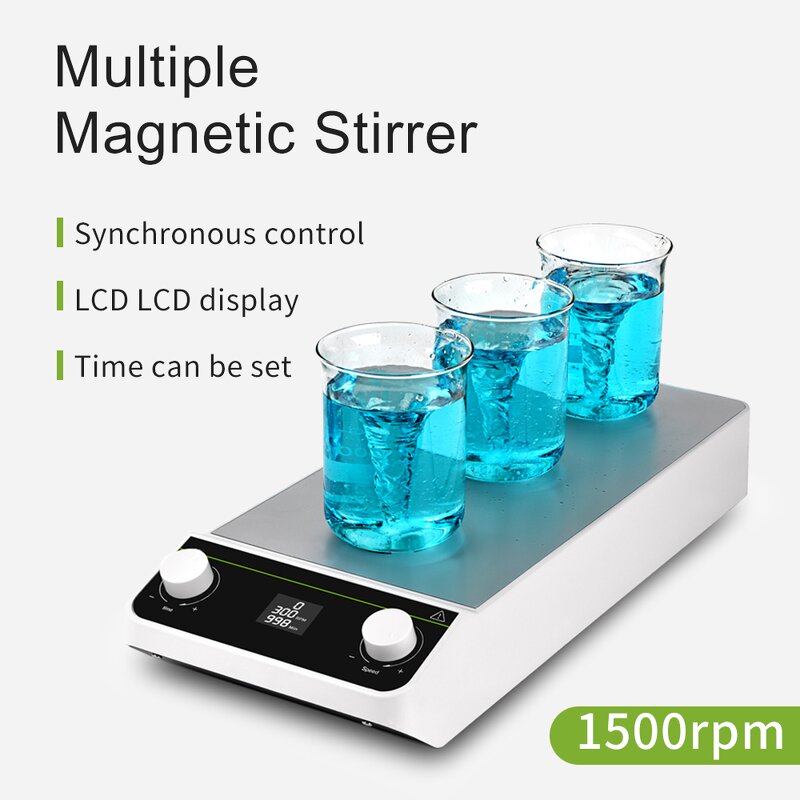 Magnetic Stirrer Manufacturer - Wholesale Price 3 4 8 12 Positions Digital Stainless Steel Cheap Hotplate Multi Position for Lab
