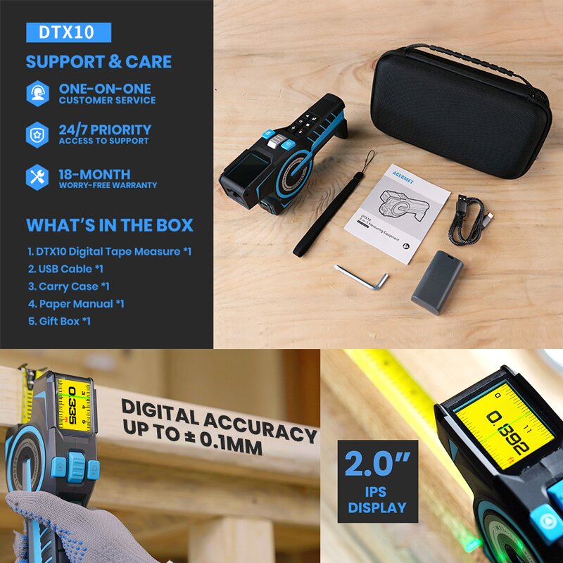 Digital Tape Measure Manufacturer - New Design DTX10 3 in 1 Laser Distance Meter Measuring Laser Rangefinders