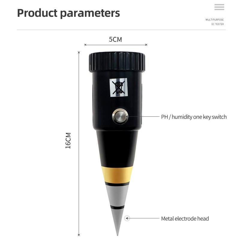 PH Analyzer Manufacturer - Multifunctional Needle Type 2 in 1 Soil Moisture Tester with PH Range 3 to 8