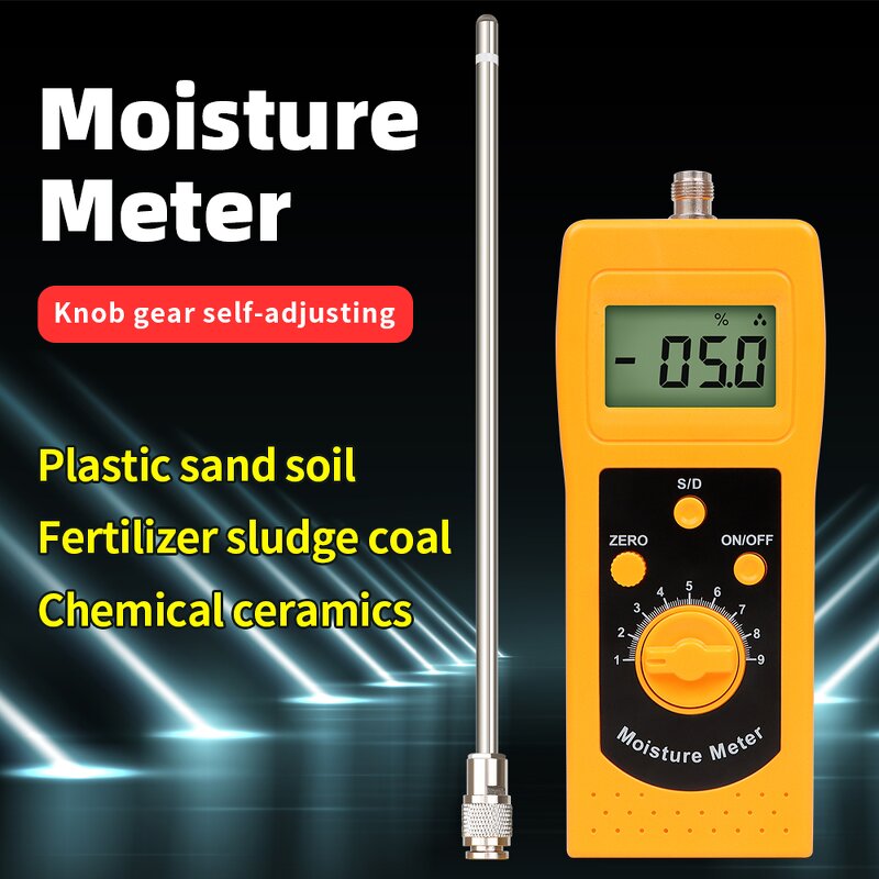 Soil Moisture Meter Manufacturer - Handheld DM300L with LCD Backlight Display Silver Sand Coal Powder Detector 5%~90% Range