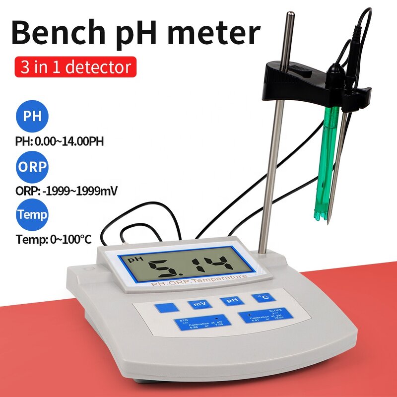 PH Tester Manufacturer - High Quality 0.00-14.00PH 3 in 1 ORP Temperature Water Quality Digital Laboratory