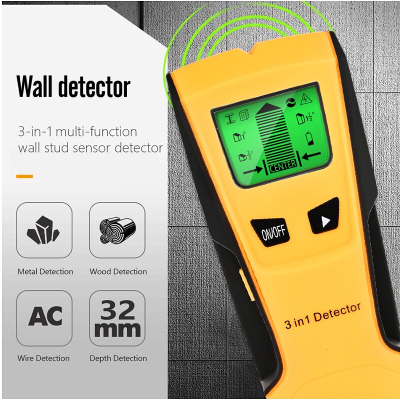 Wall Scanner Manufacturer - TH210 Find Metal Wood Studs AC Voltage Live Wire Detect Electric Box Finder 3 in 1 Metal Detector