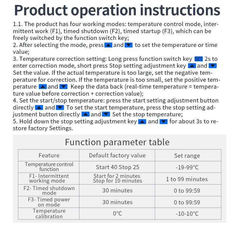 Temperature Controller Manufacturer - New Arrivals XH-W3103 Digital Temperature Control Thermostat With Sensor