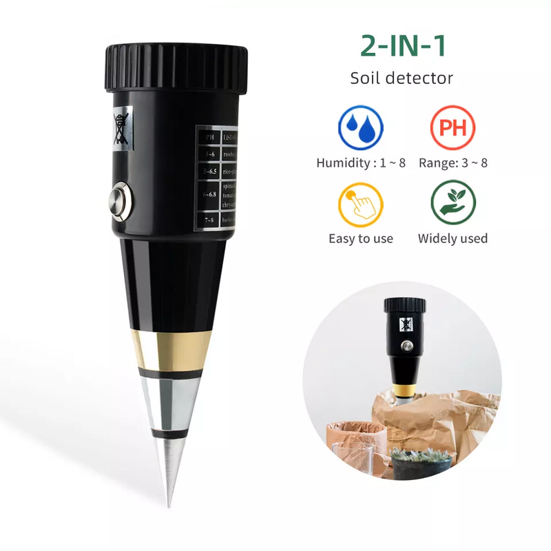 PH Analyzer Manufacturer - Multifunctional Needle Type 2 in 1 Soil Moisture Tester with PH Range 3 to 8