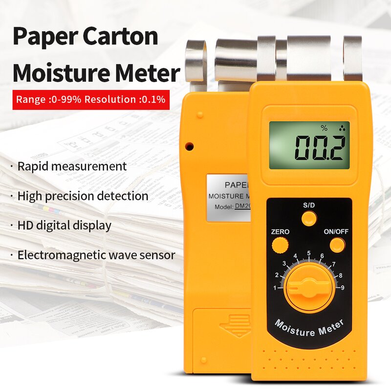 Paper Moisture Meter Manufacturer - High Precision DM200P DM200P+ Digital Paper Products Hygrometer DM200PB Carton Box