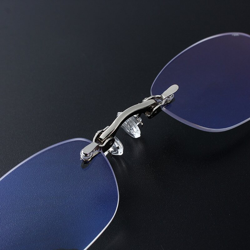 Reading Glasses Manufacturer - Clip Nose Rimless Rectangular Anti Blue Light Portable Light Weight