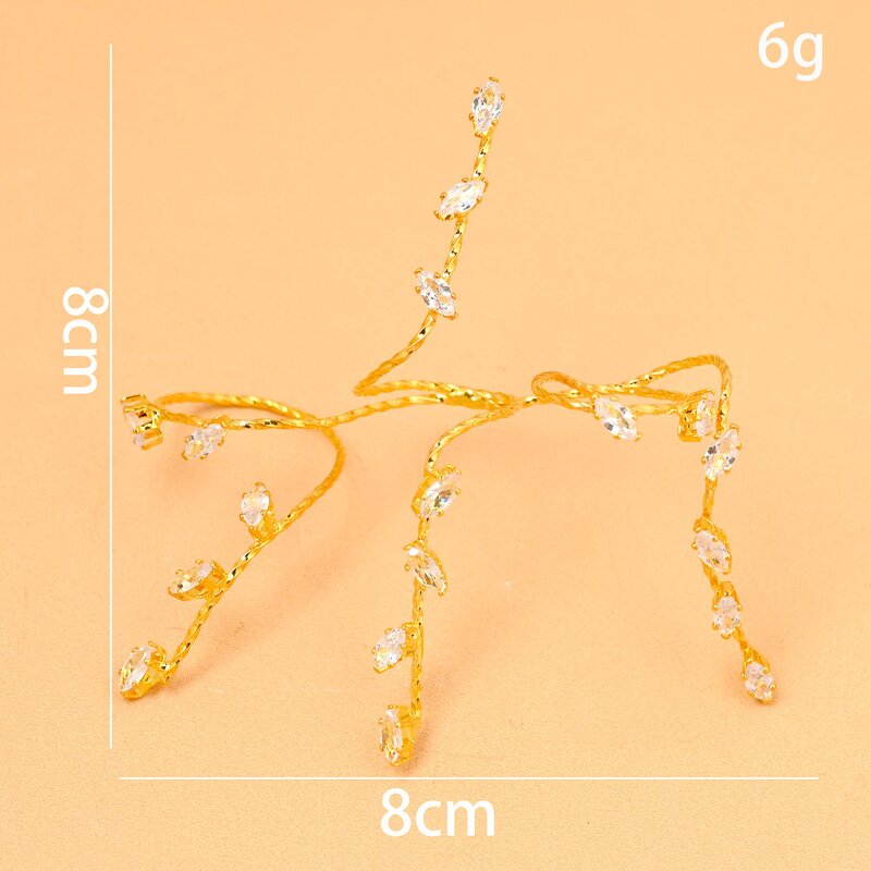 Fashion Rings Manufacturer - Leaves Wrapped Diamond Rhinestone Stainless Steel Elegant Retro Fine Jewelry