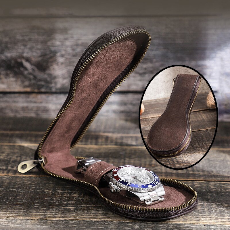 Watch Case Manufacturer - Crazy Horse Leather Single Packaging Mechanical Storage Dustproof Handmade