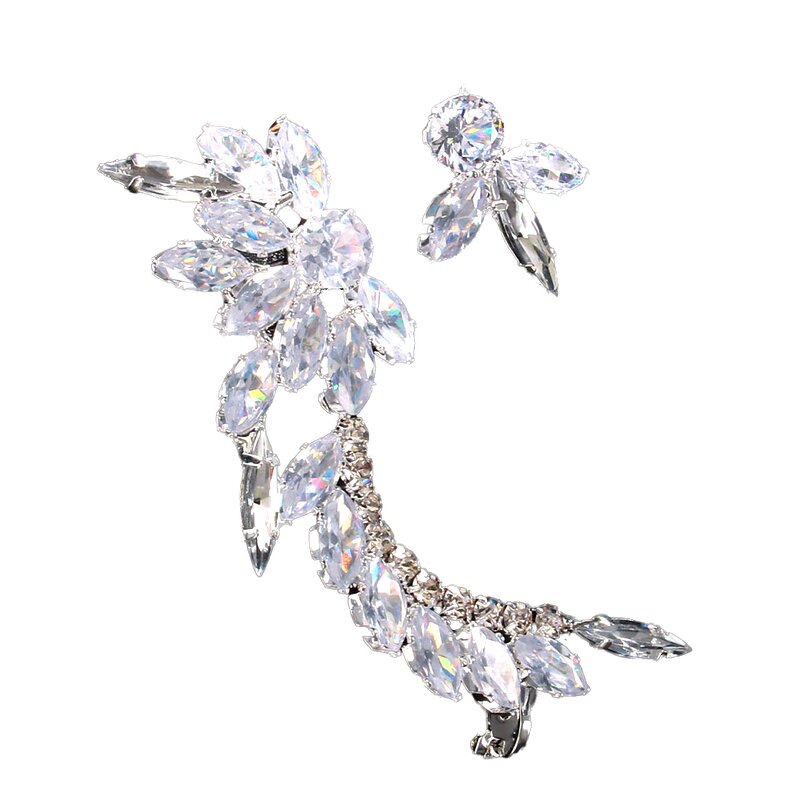 Fashion Earrings Manufacturer - Unique Diamond Flowers Stainless Steel Elegant Fine Earrings for Women