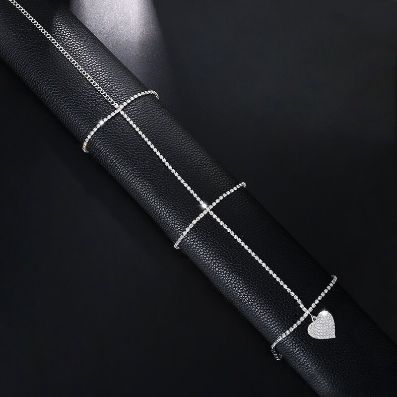 Leg Chain Manufacturer - Rhinestone Heart Waist Chain Full Diamond Sexy for Evening Dress Fine Jewelry