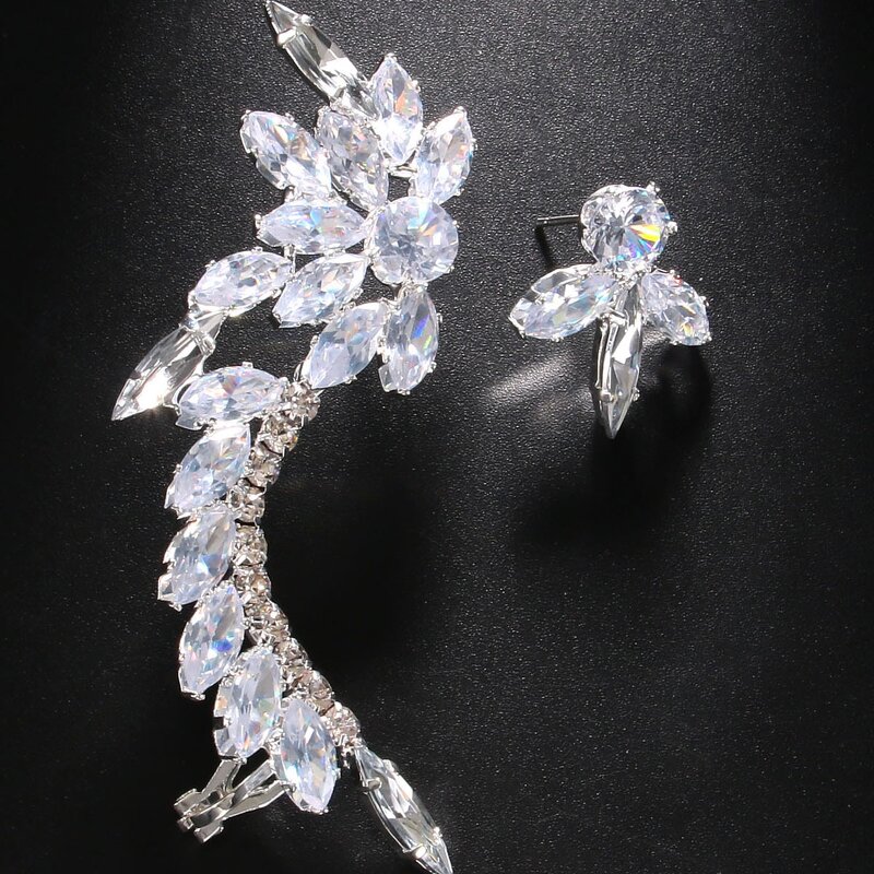 Fashion Earrings Manufacturer - Unique Diamond Flowers Stainless Steel Elegant Fine Earrings for Women
