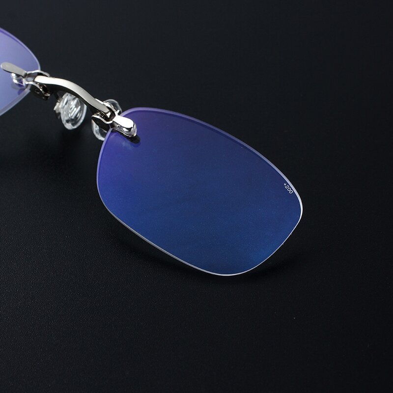 Reading Glasses Manufacturer - Clip Nose Rimless Rectangular Anti Blue Light Portable Light Weight