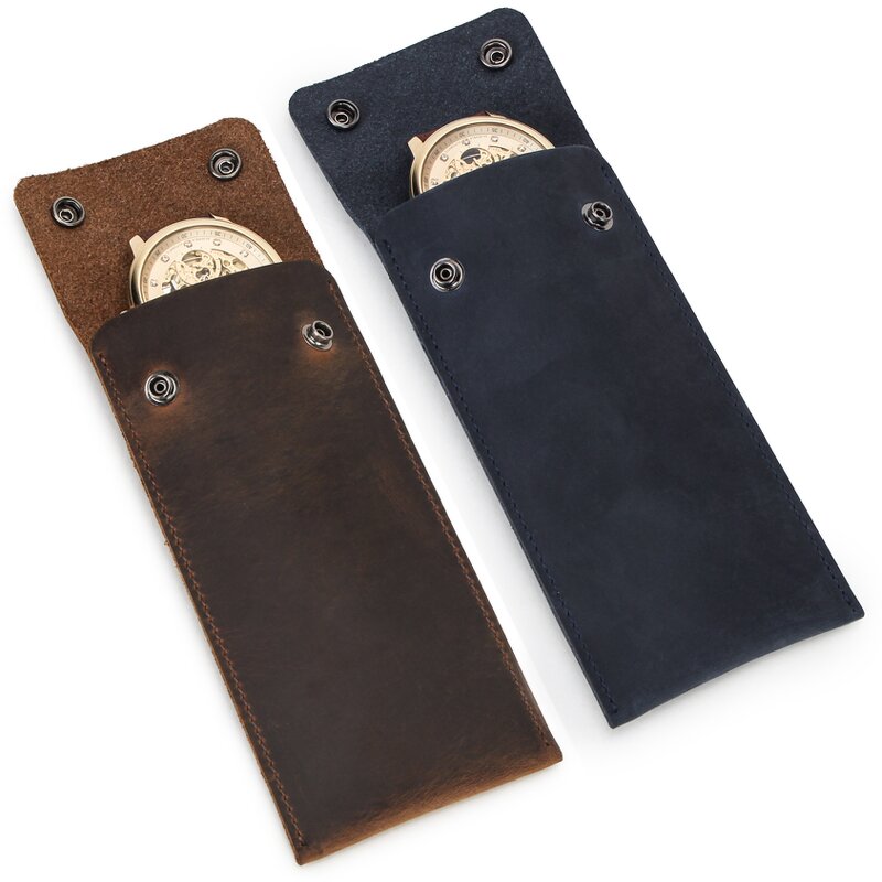 Watch Case Manufacturer - Cowhide Leather Single Travel Portable Storage Bag & Custom Logo