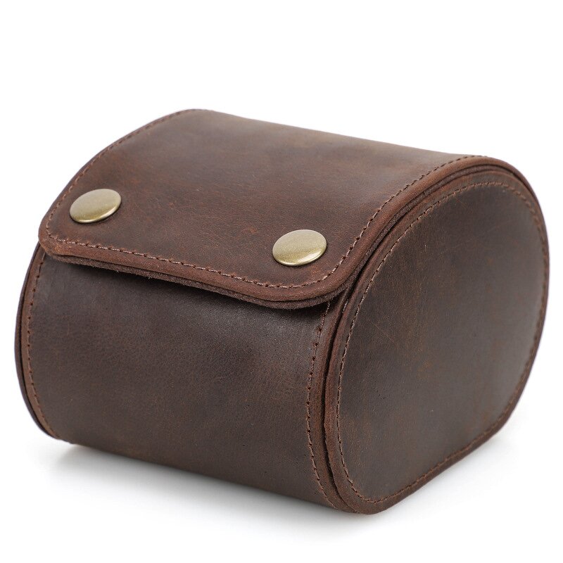 Watch Case Manufacturer - Crazy Horse Leather Single Portable Anti-fall Storage & Custom LOGO